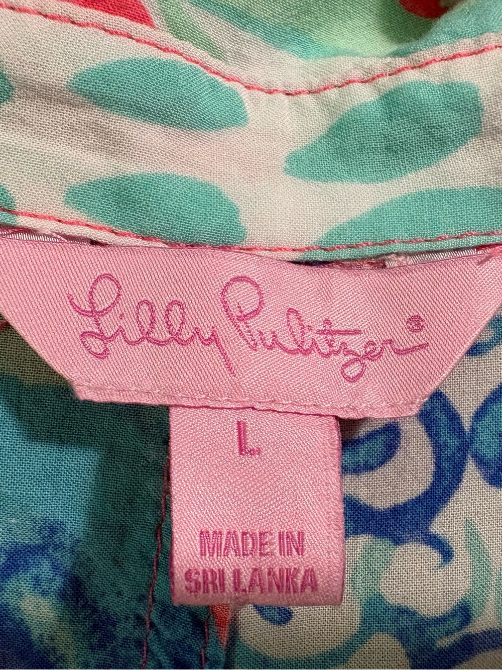 Lilly Pulitzer Pink Blue Green Coastal Print Swim Coverup - Picture 2 of 3